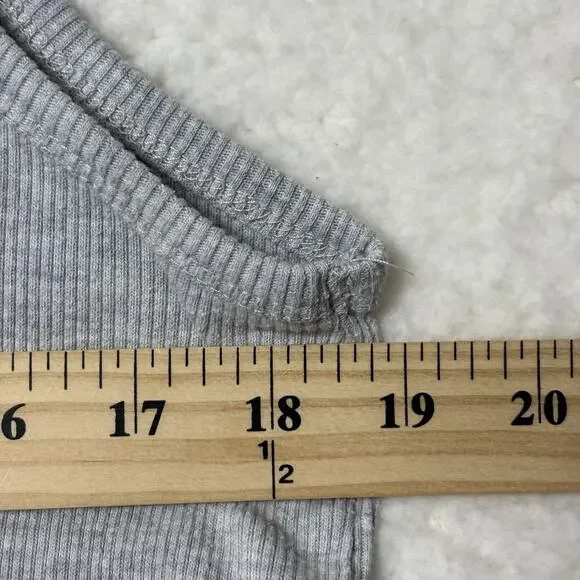 Vtg Carolina Bay Plus Size Tank Top Women 2x Gray Rib Knit Basic Boho Outdoor - Picture 5 of 6